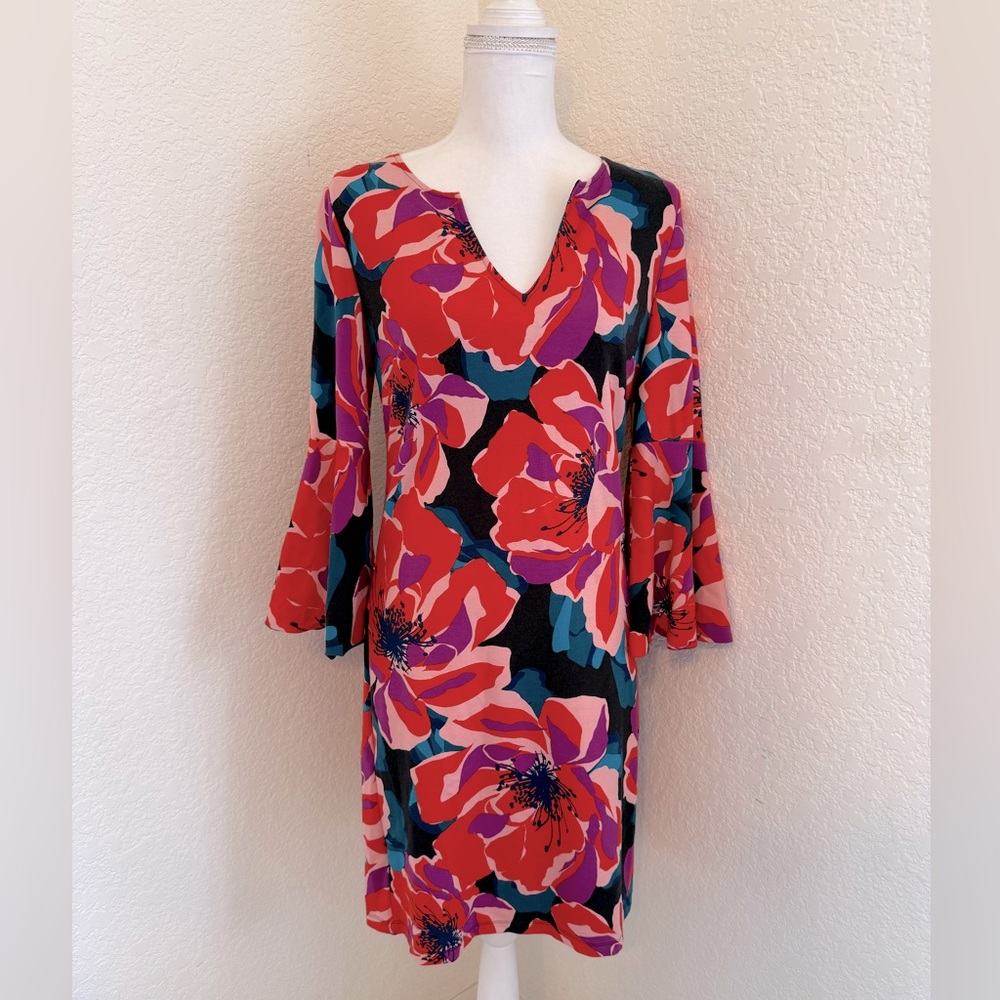 Trina Turk Pali Bell Sleeve Ponte Dress size M